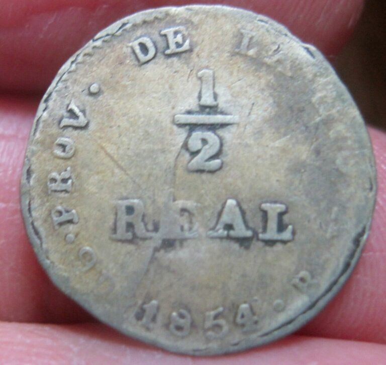 Read more about the article 1854 (ARGENTINA) 1/2 REAL (SILVER) CONFEDARATION —very rare—