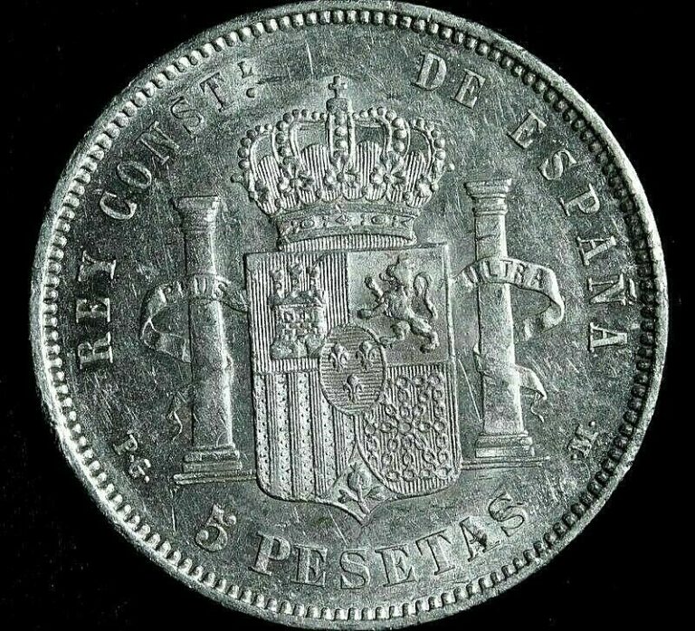 Read more about the article Spain  1893   Five Pesetas Silver Alfonso XIII