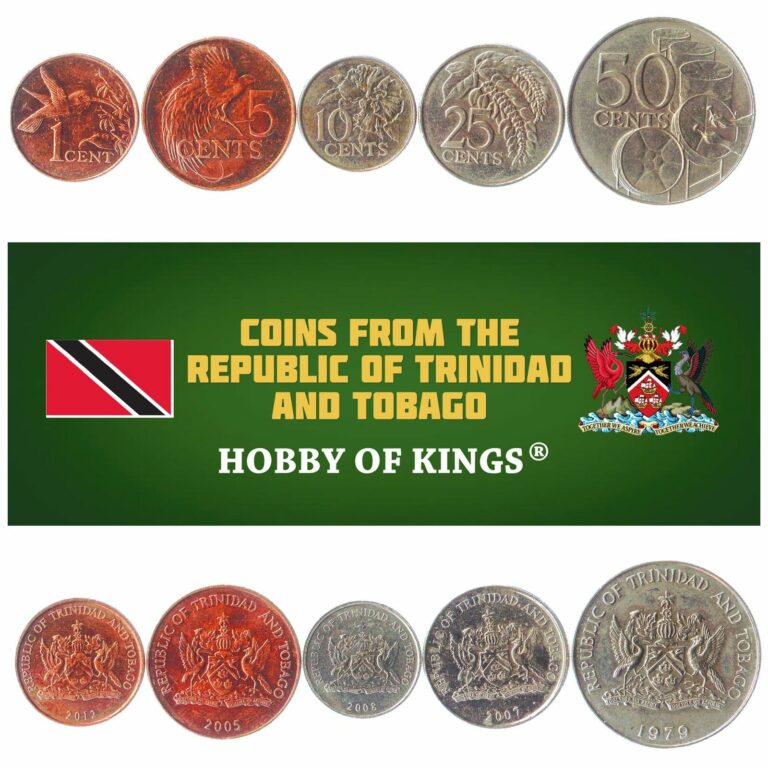 Read more about the article SET OF 5 COINS FROM TRINIDAD AND TOBAGO: 1  5  10  25  50 CENTS. 1976-2016