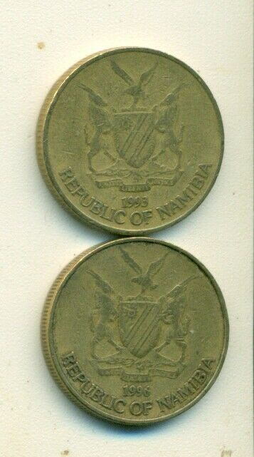 Read more about the article 2 DIFFERENT 1 DOLLAR COINS from NAMIBIA DATING 1993 and 1996