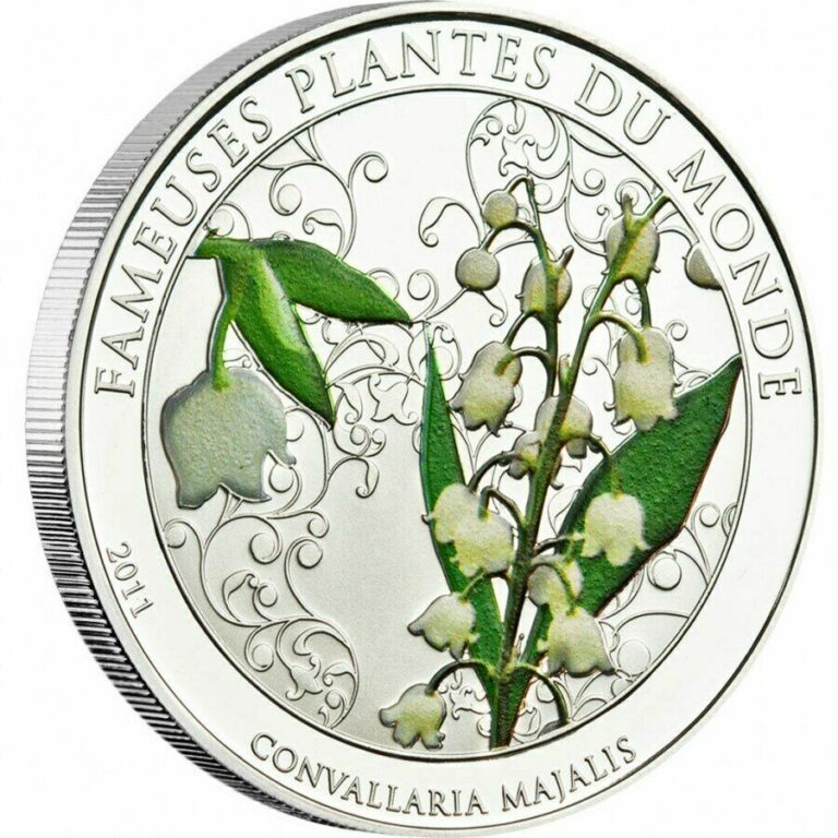 Read more about the article LILY of the VALLEY with Scent Silver plated Coin 100 Francs Benin 2011