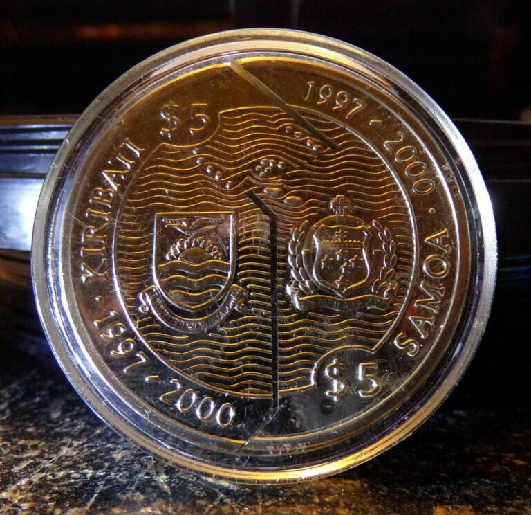 Read more about the article 1997 Millennium 5 Dollar Silver 2 Coin Set – Kiribati/Samoa