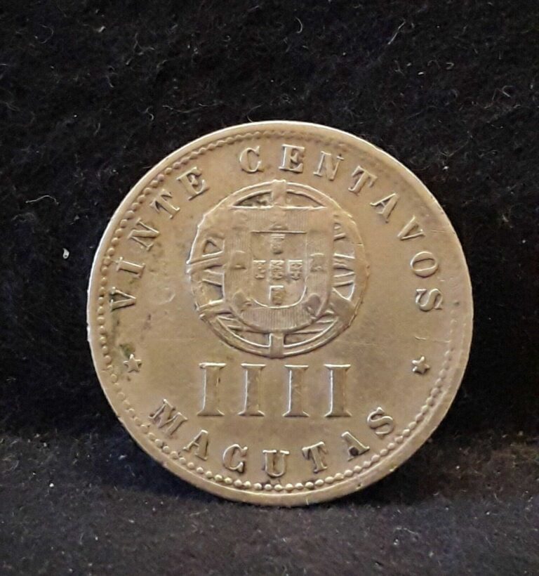 Read more about the article 1927 Portuguese Angola (Colony) 4 macutas (20 centavos)  KM-68 (AN2)