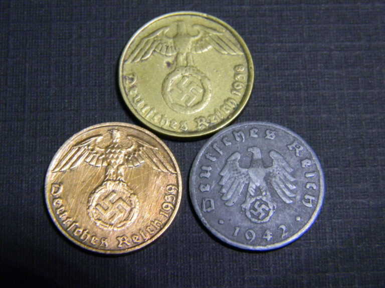 Read more about the article Rare! Authentic 1937-1945 WWII German Brass Bronze and Zinc Currency Coins Lot.