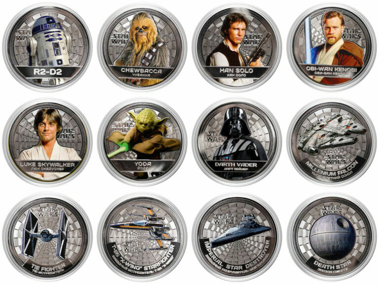 Read more about the article Set of 12 coins 25 rubles characters and spacecraft Star wars. UNC