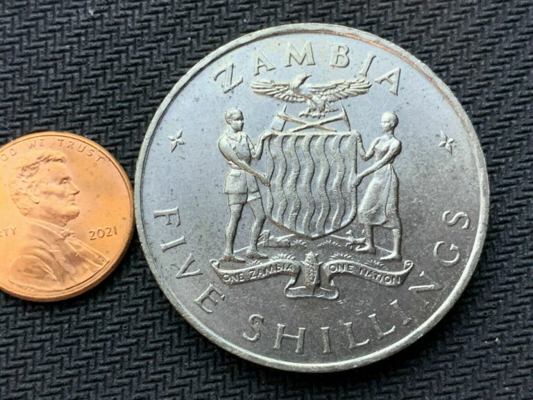 Read more about the article 1965 Zambia 5 Shillings Coin UNC     High Grade World Coin      #C896