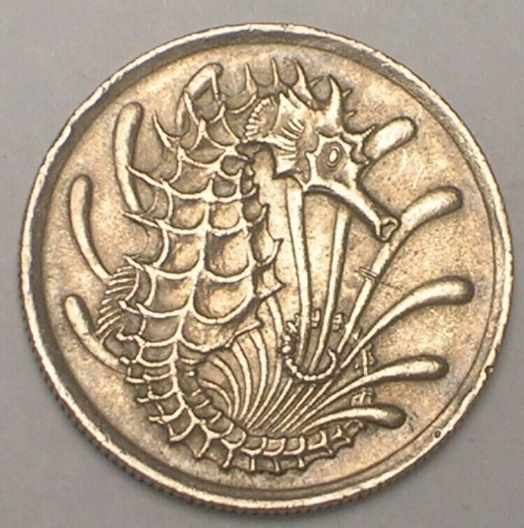 Read more about the article 1970 Singapore Singaporean 10 Cents Seahorse Coin XF