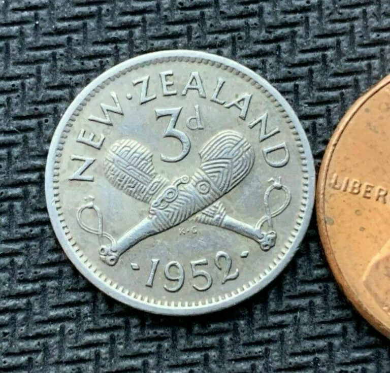 Read more about the article 1952 New Zealand  3 Pence Coin  UNC  High Grade World Coin 	#B654