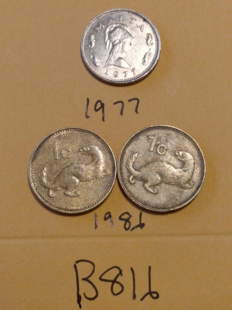 Read more about the article 🇲🇹🇲🇹🇲🇹 (3) Malta Coins: (2) 1986 1 Cent and 1977 2 Cents 🇲🇹🇲🇹