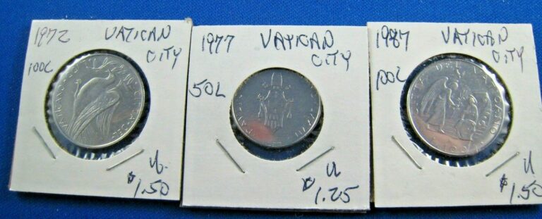 Read more about the article COINS BY COUNTRY  VATICAN CITY –   LOT OF 3         (cv)