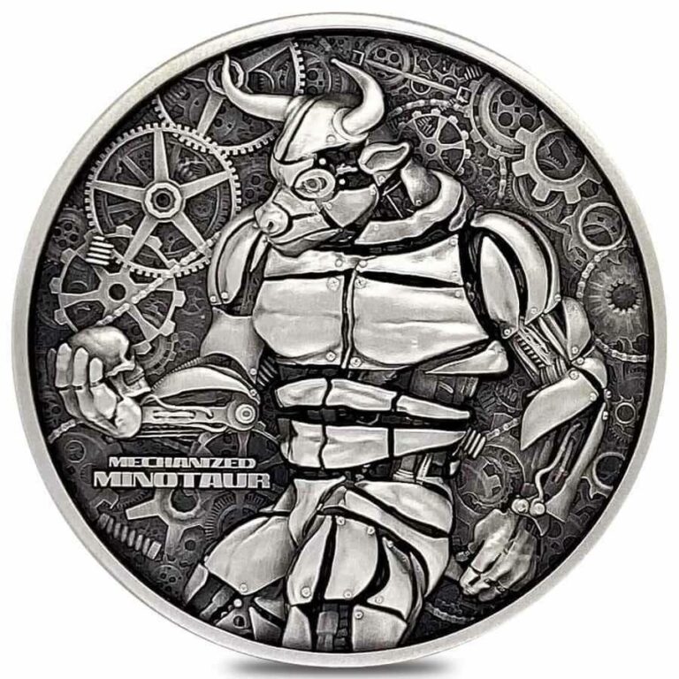 Read more about the article 2022  Mechanized Minotaur Chad 2 oz .999 Silver Coin Steampunk- Mintage of 2500