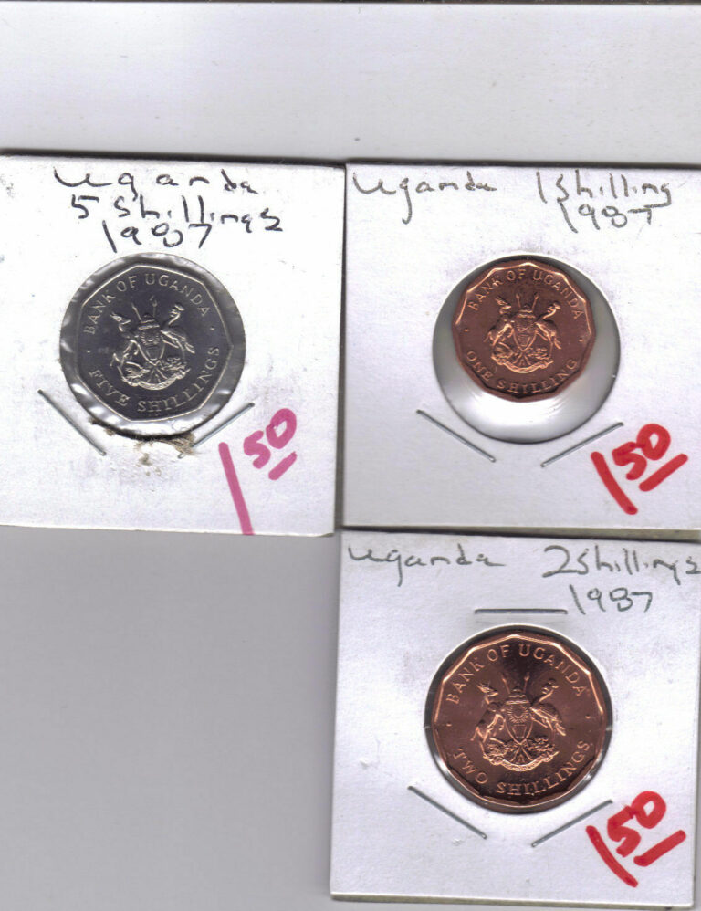 Read more about the article From Show Inv. –  3 UNC. COINS from UGANDA – 1  2 and 5 SHILLINGS (ALL 1987)