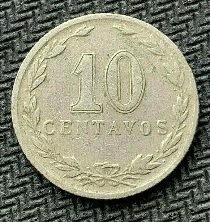 Read more about the article 1925 Argentina 10 Centavos Coin VF XF    Better Date World Coin   #B565