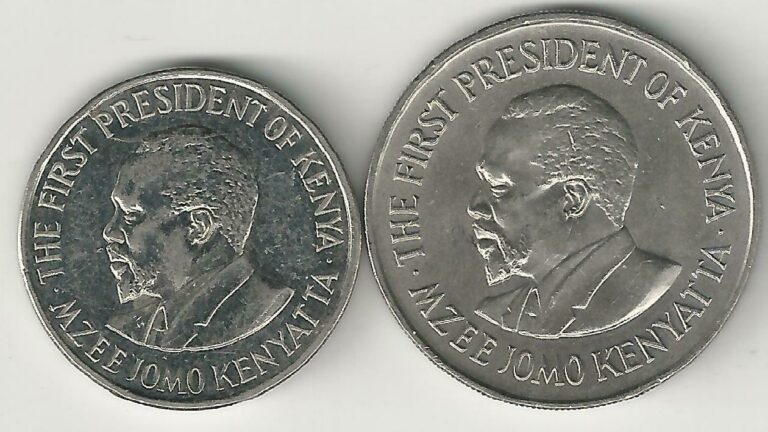 Read more about the article 2 DIFFERENT 1 SHILLING COINS from KENYA DATING 1978 and 2010 (2 TYPES).