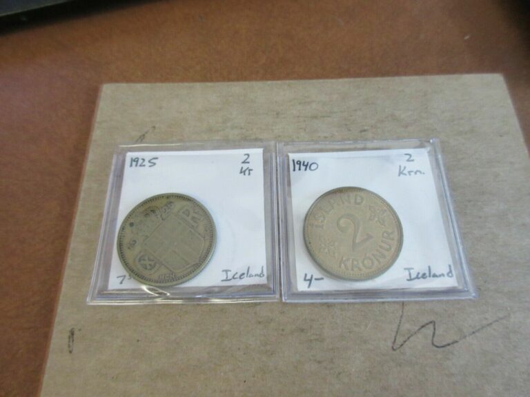 Read more about the article (2) Coin Lot Iceland 2 Krona 1925 and 1940