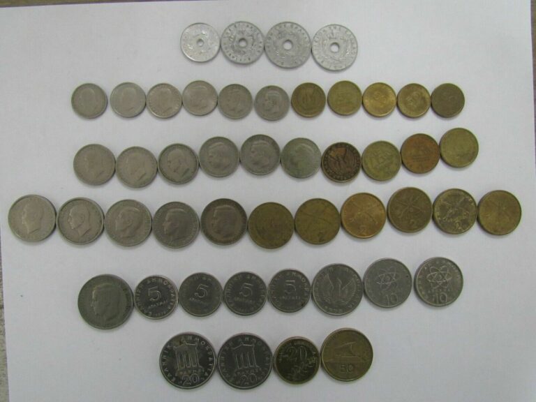 Read more about the article Lot of 48 Different Old Greece Coins – 1954 to 1992 – Circulated