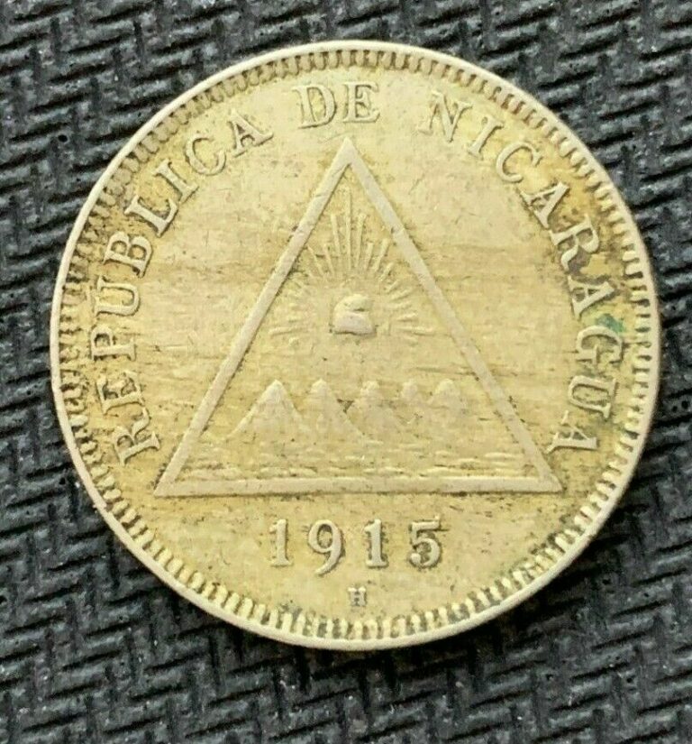 Read more about the article 1915 H Nicaragua 5 Centavos Coin XF     MINTAGE 160K   Better Grade     #C886