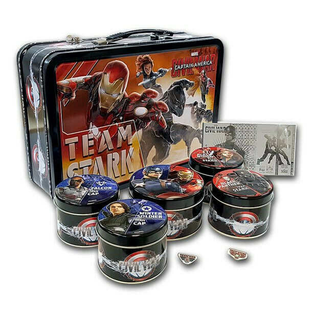 Read more about the article 2016 Fiji 6 coin proof Captain America  Civil War Set Avengers Silver coins! 