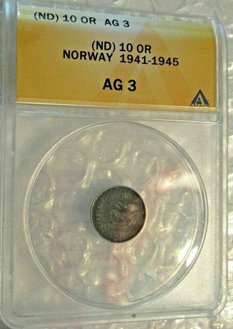 Read more about the article NORWAY – 10 ORE – 1941-45 AG 3 ANACS –  FREE SHIPPING !