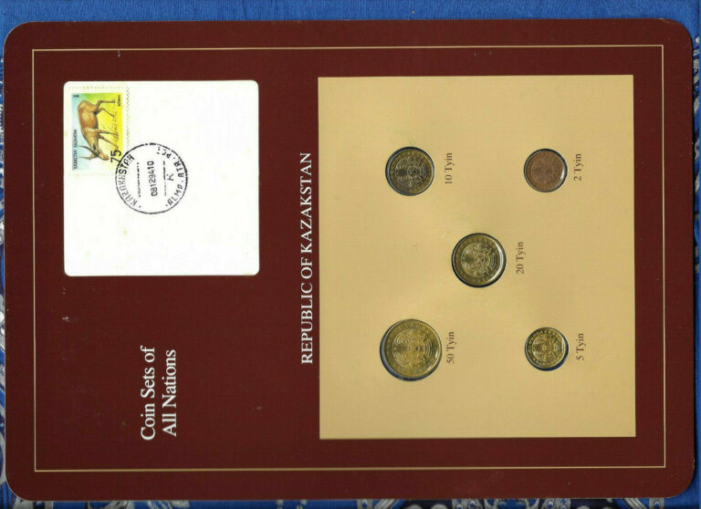 Read more about the article Coin Sets of All Nations Kazakhstan 50  20  10  5  2 Tyin 1993 UNC