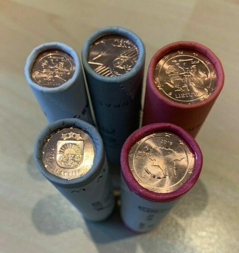 Read more about the article Estonia  Latvia  Lithuania 5 Mint Coin Rolls. Special Listing.