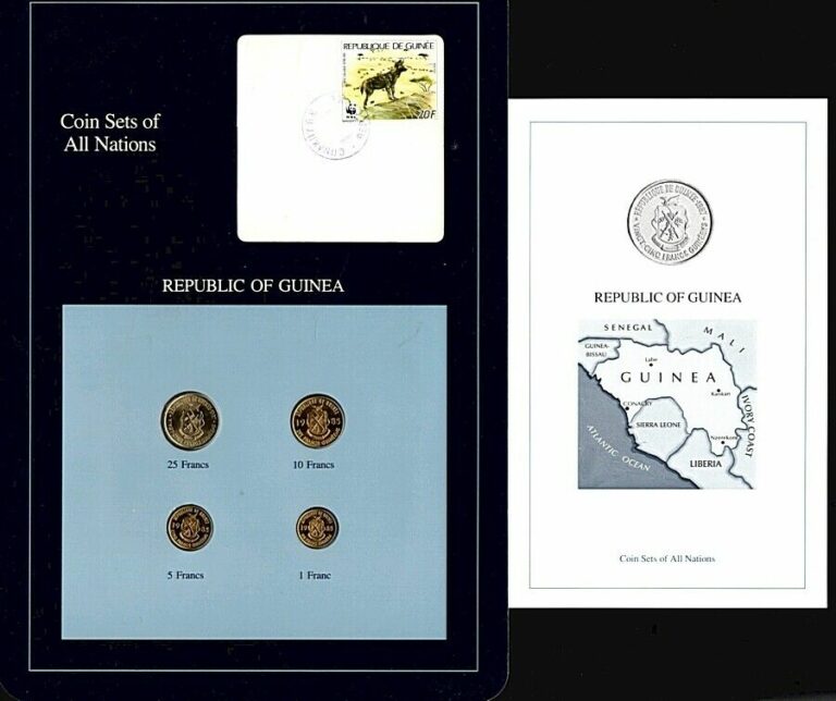 Read more about the article 1985 1987 Coin Sets of All Nations Republic of Guinea 4 Coins Franklin Mint UNC