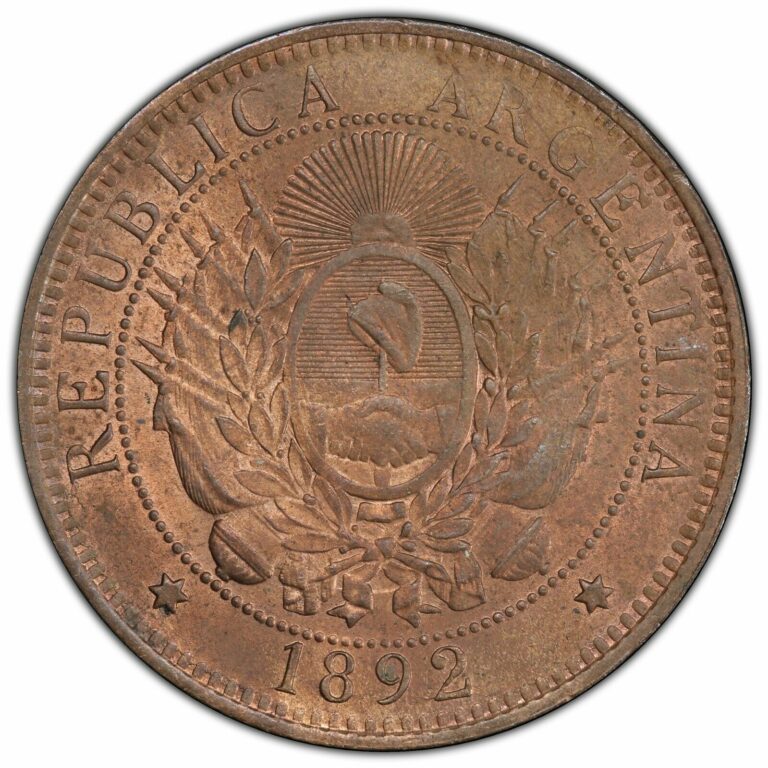 Read more about the article ARGENTINA: 1892 2 Centavos PCGS MS63BN ————— 1 of 23 KNOWN UNCs