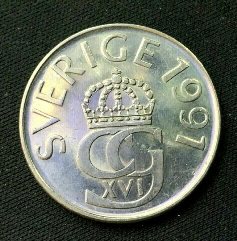 Read more about the article 1991 d Sweden 5 Kronor Coin UNC   World Coin   copper nickel    #K1045