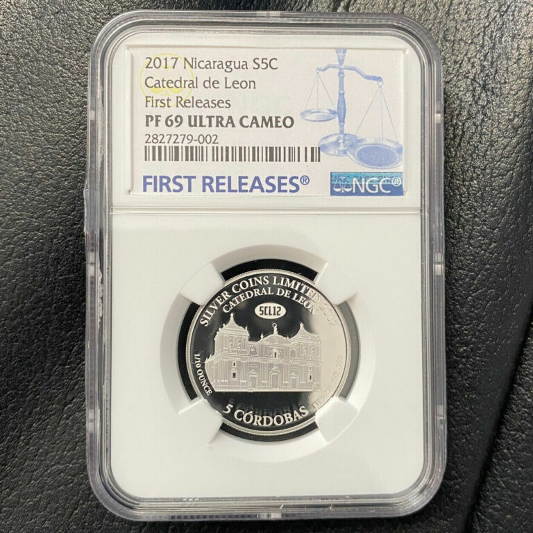 Read more about the article Nicaragua 5 Cordobas Silver 2017 Catedral de Leon SCL12 NGC PF 69 Ultra Cameo