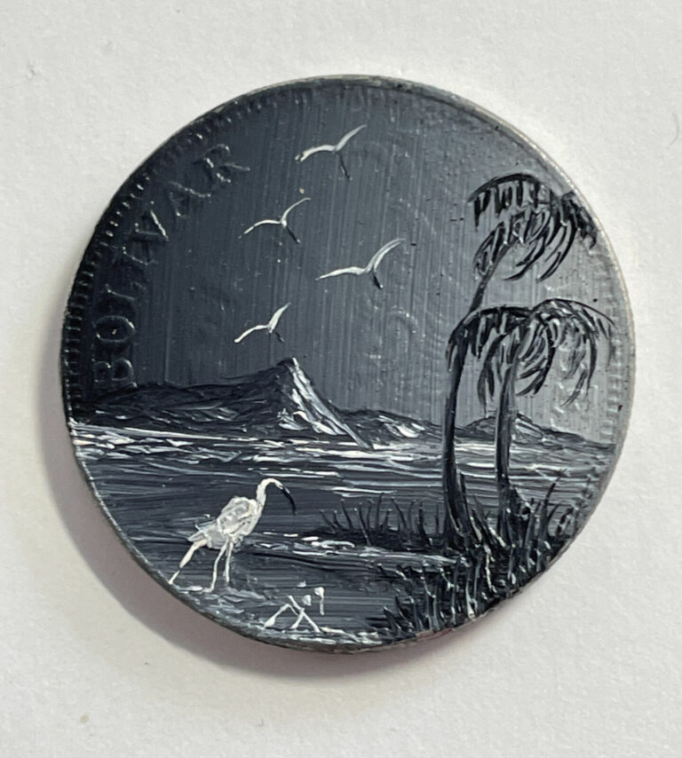Read more about the article Venezuela Coin 5 Bolivares 1989 Silver Coin Hand Painted