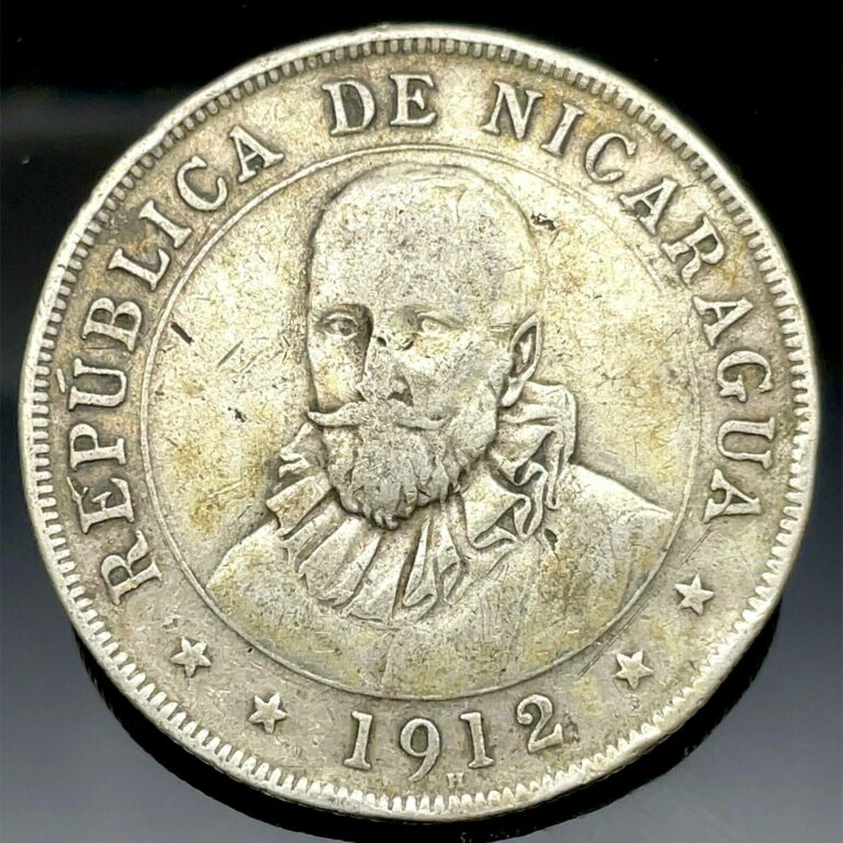 Read more about the article Nicaragua 50 Centavos 1912 H  Silver Coin KM#15  Scares.