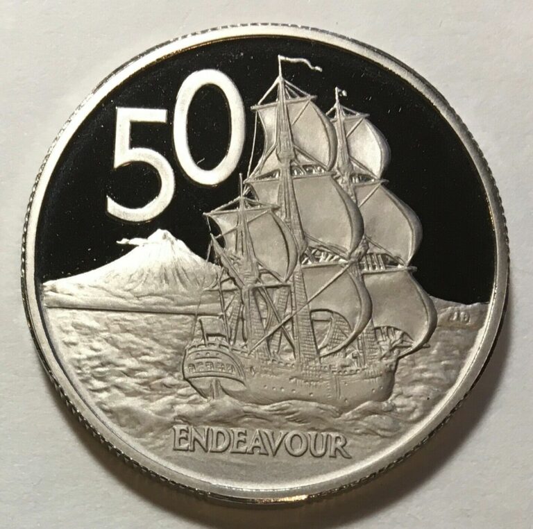 Read more about the article New Zealand 50 Cents 1975 – Captain Cook’s HMS Endeavour – Proof