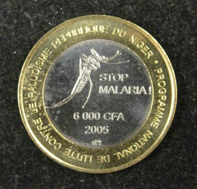 Read more about the article West Africa Niger Coin 6000 CFA 4 Africa 2005 UNC   STOP MALARIA