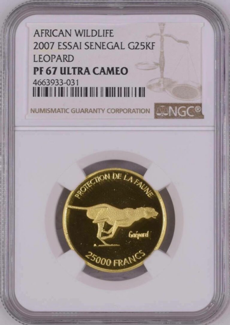 Read more about the article SENEGAL   ESSAI GOLD 25000 FRANCS 2007 – NGC PF 67 UC – TOP POP   XXRARE