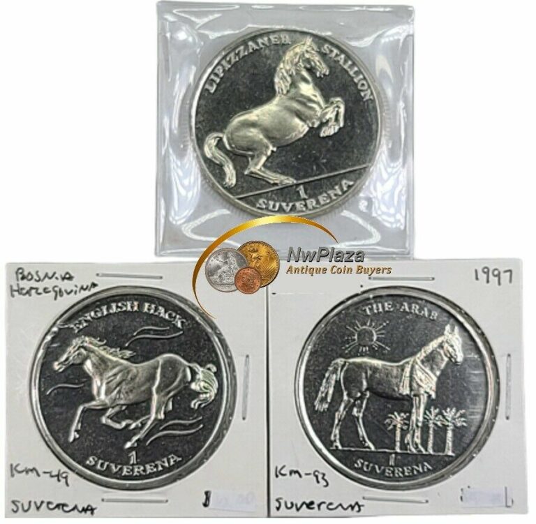 Read more about the article 3pcs BOSNIA 1 SUVERENA HORSE COINS 1994 1995 1997