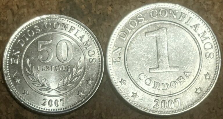 Read more about the article Nicaragua 2007 50 Centavos and 1 Cordoba Coins