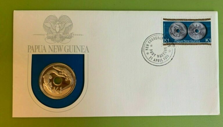 Read more about the article 1975 PAPUA NEW GUINEA  1kina PROOF COIN and STAMP COVER SET