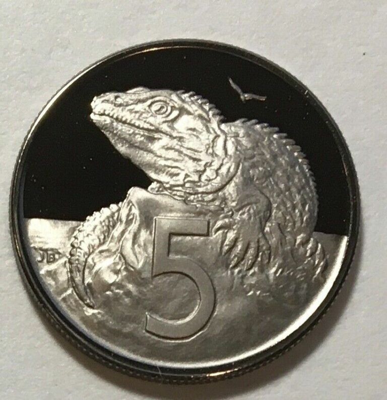 Read more about the article New Zealand 5 Cents 1972 – Tuatara (Sphenodon punctatus) – Proof