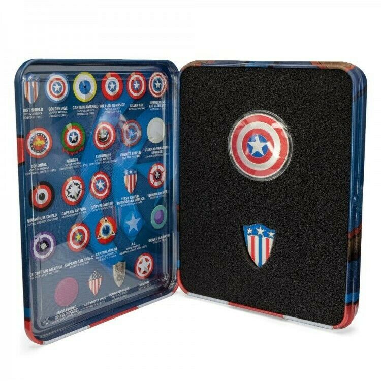 Read more about the article 2021 CAPTAIN AMERICA SHIELD PROOF 1 oz Ag SILVER COIN Fiji See Pics  777