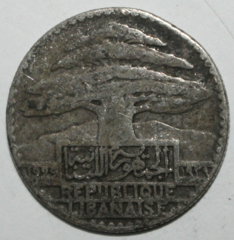 Read more about the article Lebanese 10 Piastres Coin 1929 KM# 6 Lebanon Silver .680 Cedar Ten – Single Year