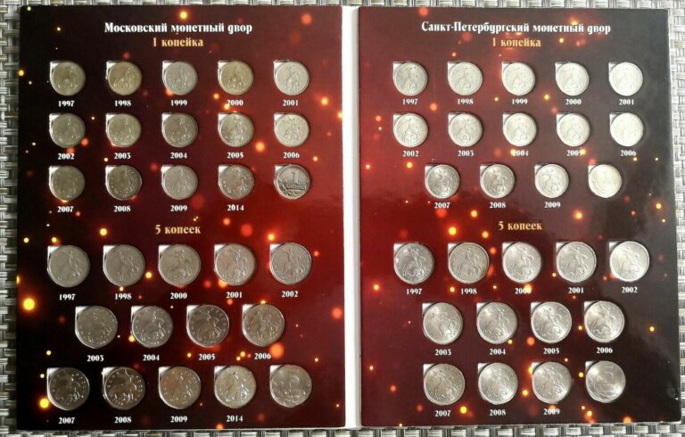 Read more about the article Russia | FULL set of 1 and 5 kopeks 1997-2014 | All 52 coins | In coloured folder