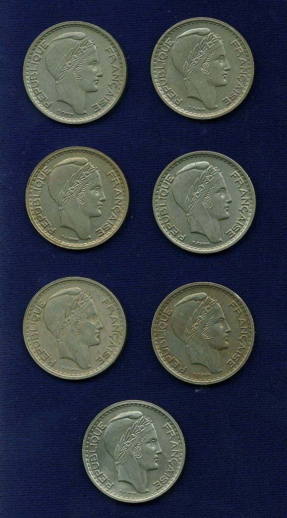 Read more about the article FRANCE REPUBLIC 10 FRANCS COINS: 1947  1948  1949  GROUP LOT OF (7)