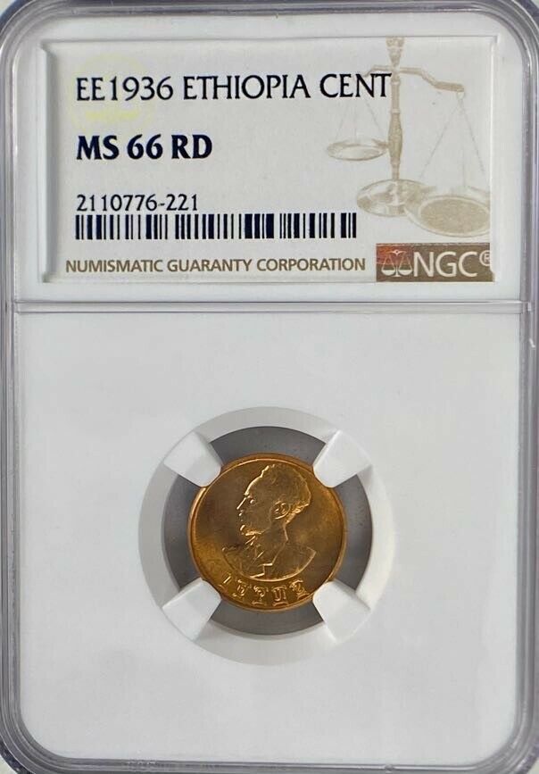 Read more about the article EE 1936 ETHIOPIA CENT NGC MS66 RD HAILE SELASSIE ONLY 2 GRADED HIGHER WORLDWIDE