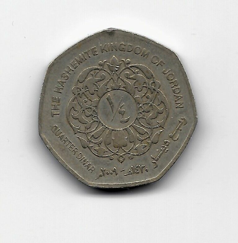Read more about the article World Coins – Jordan 1/4 Dinar 2009 Coin KM# 83