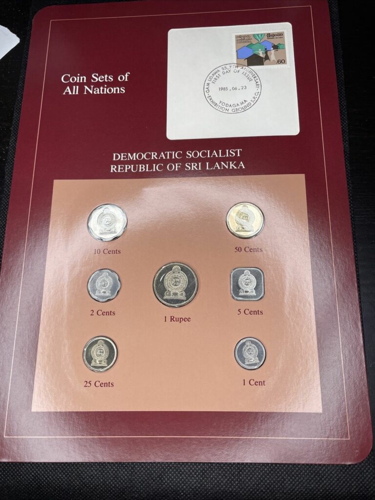 Read more about the article Coins of all Nations Democratic Socialist Republic of Sri Lanka -7 Coins and Stamp