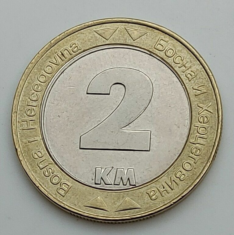 Read more about the article 2 Konvertibilnih Maraka 2 KM 2019. Bosnia coin  Bi-Metallic  Original coin !