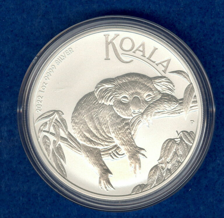 Read more about the article 2022-P Australia 1 oz Silver Koala $1 Coin – Gem Bu