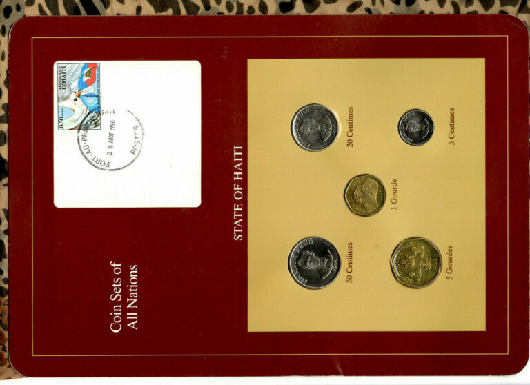 Read more about the article Coin Sets of All Nations Haiti UNC 1 5 Gourde 50 20 Centimes 1995 5 Centime 1997
