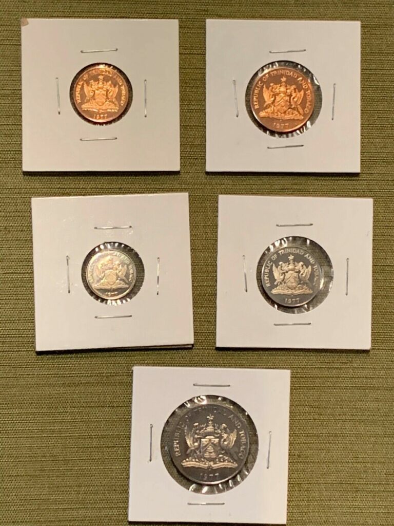 Read more about the article 5 Coin Proof Set – Trinidad Tobago (1977)  FOREIGN COINS