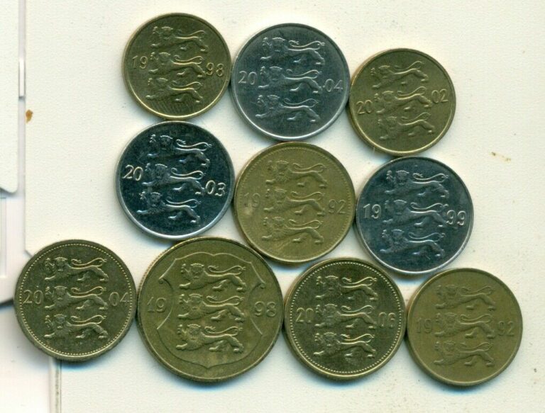 Read more about the article 10 DIFFERENT COINS from ESTONIA (5 TYPES/4 DENOMINATIONS)